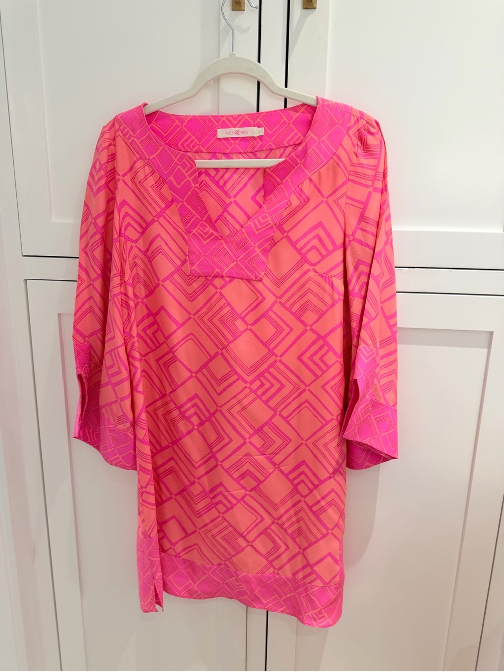Alice & Trixie Vibrant Pink & Coral Geometric Tunic